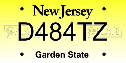 D484TZ New Jersey License Plate