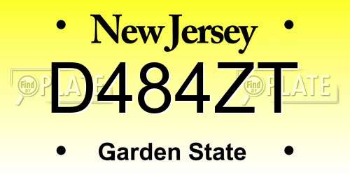 D484ZT New Jersey License Plate