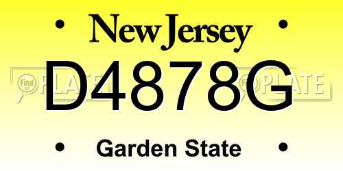 D4878G New Jersey License Plate