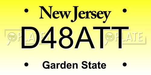 D48ATT New Jersey License Plate