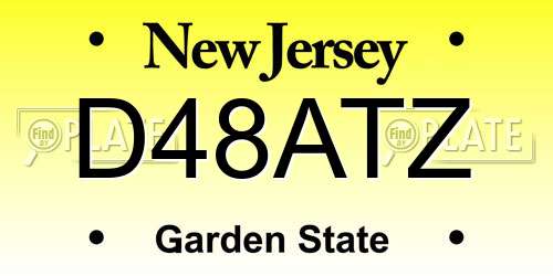 D48ATZ New Jersey License Plate