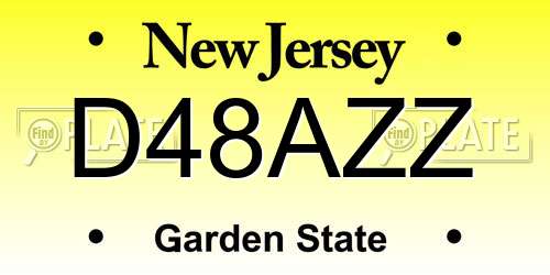 D48AZZ New Jersey License Plate