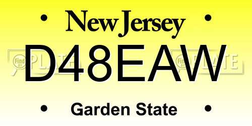 D48EAW New Jersey License Plate