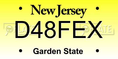 D48FEX New Jersey License Plate