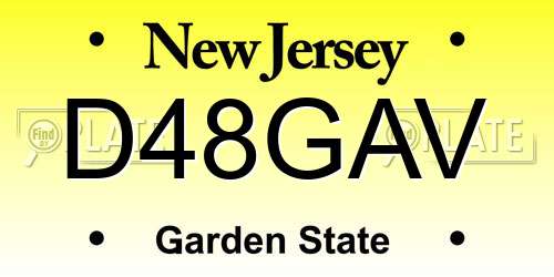 D48GAV New Jersey License Plate