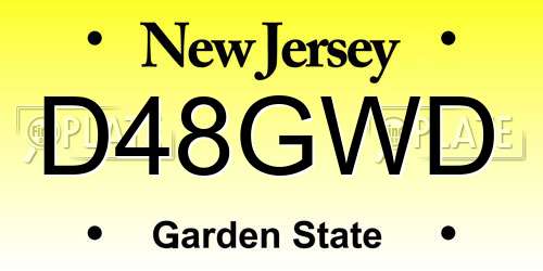 D48GWD New Jersey License Plate