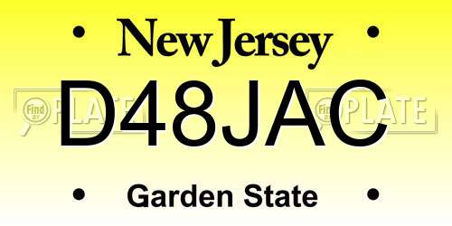 D48JAC New Jersey License Plate