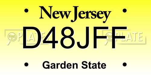 D48JFF New Jersey License Plate