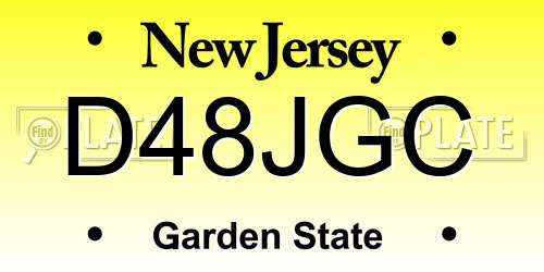 D48JGC New Jersey License Plate