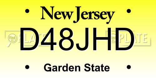 D48JHD New Jersey License Plate