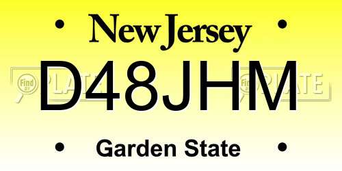 D48JHM New Jersey License Plate