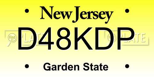 D48KDP New Jersey License Plate