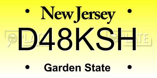 D48KSH New Jersey License Plate