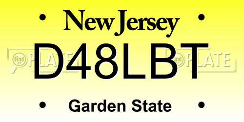 D48LBT New Jersey License Plate