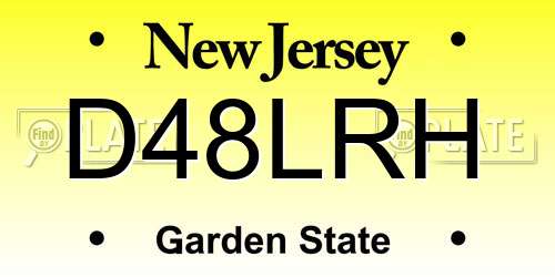 D48LRH New Jersey License Plate