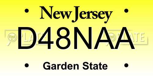 D48NAA New Jersey License Plate