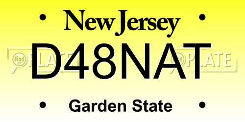 D48NAT New Jersey License Plate