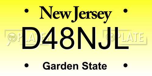 D48NJL New Jersey License Plate