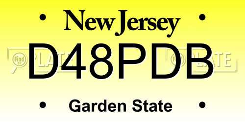 D48PDB New Jersey License Plate