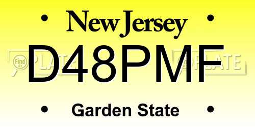 D48PMF New Jersey License Plate