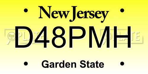 D48PMH New Jersey License Plate