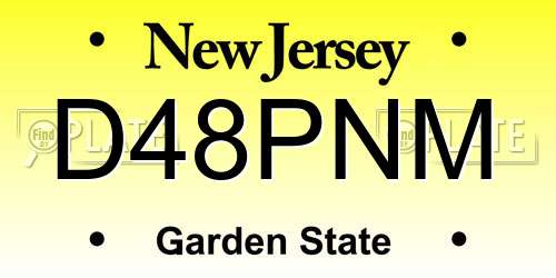 D48PNM New Jersey License Plate
