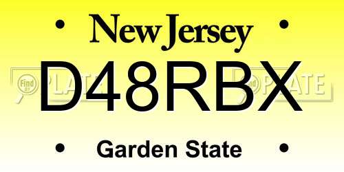 D48RBX New Jersey License Plate