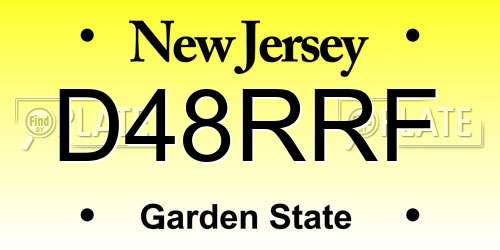 D48RRF New Jersey License Plate