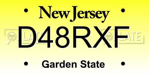 D48RXF New Jersey License Plate