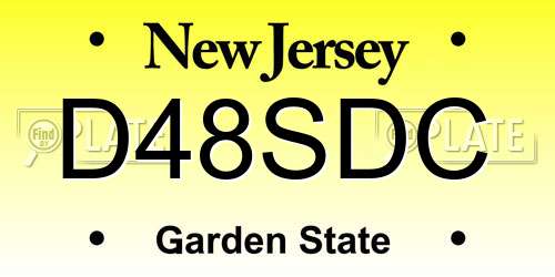 D48SDC New Jersey License Plate
