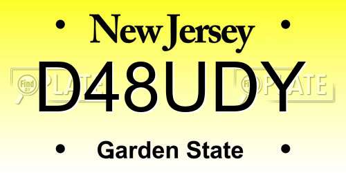 D48UDY New Jersey License Plate