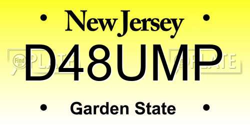 D48UMP New Jersey License Plate