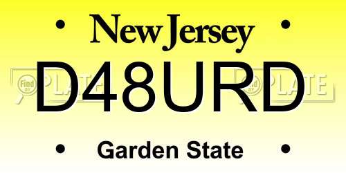 D48URD New Jersey License Plate