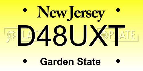 D48UXT New Jersey License Plate