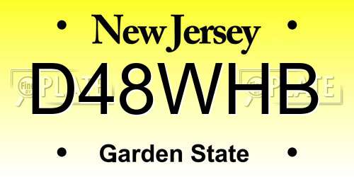 D48WHB New Jersey License Plate