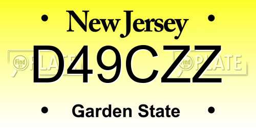 D49CZZ New Jersey License Plate