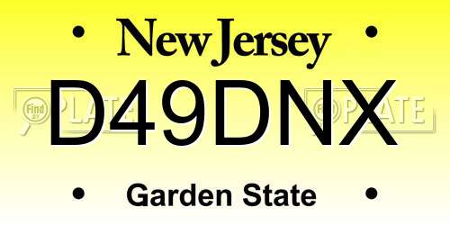 D49DNX New Jersey License Plate