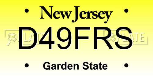 D49FRS New Jersey License Plate