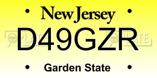 D49GZR New Jersey License Plate