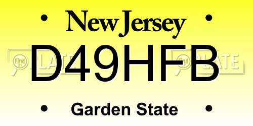 D49HFB New Jersey License Plate