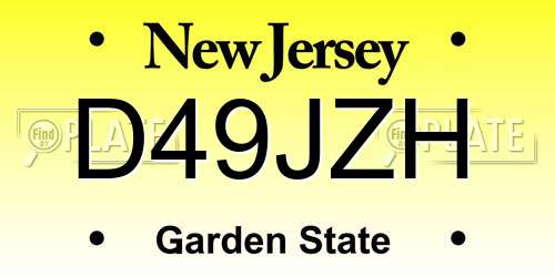 D49JZH New Jersey License Plate