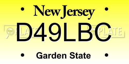 D49LBC New Jersey License Plate