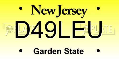 D49LEU New Jersey License Plate