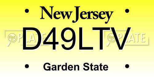 D49LTV New Jersey License Plate