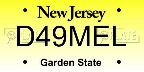 D49MEL New Jersey License Plate
