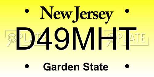 D49MHT New Jersey License Plate