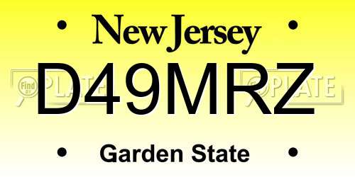 D49MRZ New Jersey License Plate