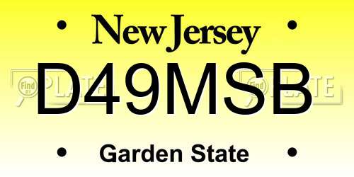 D49MSB New Jersey License Plate