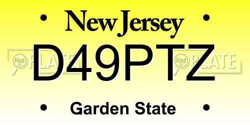 D49PTZ New Jersey License Plate