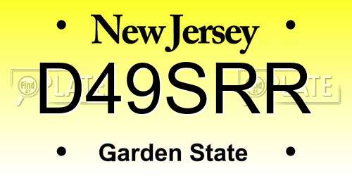 D49SRR New Jersey License Plate